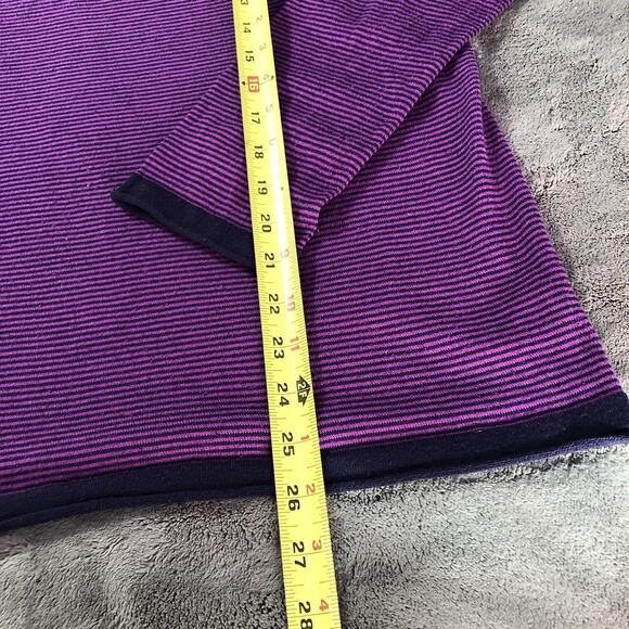 Title Nine Synergy Sweater Purple Striped Mock Neck Size L Athleisure Active - Picture 2 of 8
